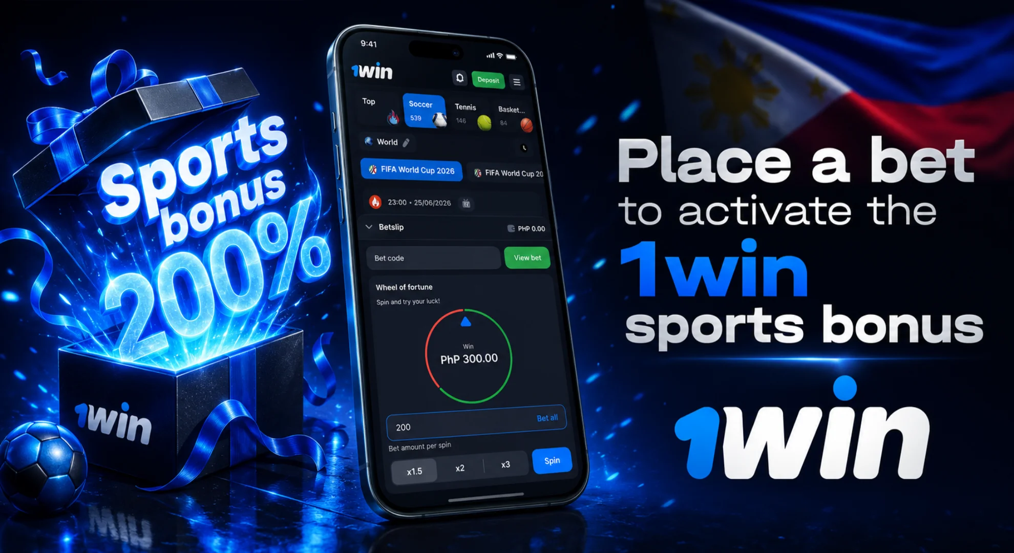 Place a bet to activate the 1win sports bonus.